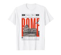 Vintage Rome Travel Poster, Rome Vacation, Holiday Rome Value Graphic T-Shirt, Men, White, M