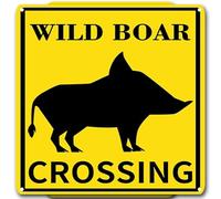 Vintage Room Decor Metal Sign WILD BOAR CROSSING Retro Road Sign Tin Decor Sign for Home Room & Garage Wall Decoration