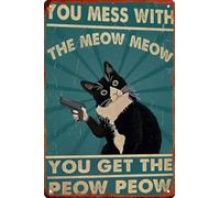 Vintage Room Metal Sign,Retro Funny Home Tin Sign,Wall Aesthetics and Decor for Kitchen Bar Pub Club Cafe Living Room Restaurant Shop Office 8x12 Inches (I Know How to Use a Gun)