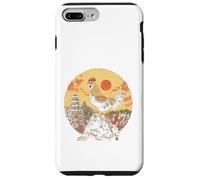 Vintage Rooster East Asian Pagoda Mountain Sun Art Case for iPhone 7 Plus/8 Plus