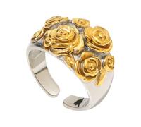 Vintage Rose Adjustable Ring for Women, Intricate Floral Open Design, Perfect for Daily Wear, Wedding, Party, Gift Giving - French Retro Style