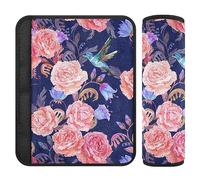 Vintage Rose and Bird Seatbelt Shoulder Pads Belt Pad for Kids Seat Shoulder Protector Cushion for Boys Girls 2 Pieces 10 * 7.7in