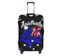 Vintage Rose Australia Australian Flag Universal Stretch Suitcase Cover Carry On Luggage Sleeve Anti Scratch Travel Baggage Protector for Unisex Women Travel Small