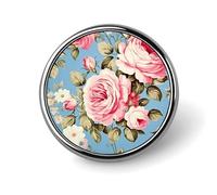 Vintage Rose Blue Round Badge Cute Brooch Hats Jackets Decor Personalized Lapel Pin Clothing Jewelry Accessories for Wedding Party Gift