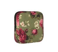 Vintage Rose Butterfly Sanitary Napkin Storage Bag Period Pouch, Discreet Sanitary Towel Holder Flower Portable Feminine Pad Organiser for Women, Teen Girls, Travel & School
