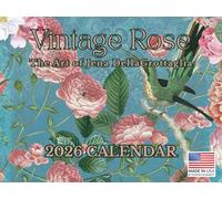Vintage Rose Calendar 2026 by Jena DellaGrottaglia Monthly Wall Calender 12 Month | American Made In The USA