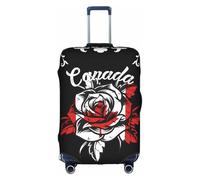 Vintage Rose Canada Canadian Flag Universal Stretch Suitcase Cover Carry On Luggage Sleeve Anti Scratch Travel Baggage Protector for Unisex Women Travel Large