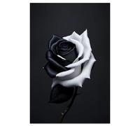 Vintage Rose Canvas Wall Art, Retro Black And White Rose Flower Painting Picture Print, Modern Rustic Floral Artwork Wall Decor Poster for Living Room Bedroom Bathroom Farmhouse 12"X18" No Frame