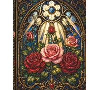 Vintage Rose Cathedral Window Notebook: Lined Journal with Gothic Floral Stained Glass Cover for Women, Notes, Writing, School, Work, and Daily Journaling