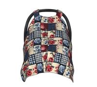 Vintage Rose Check Print Baby Car Seat Covers, Breathable Nursing Cover Breastfeeding Cover, Stroller Covers, Multi-use Infant Carseat Canopy, Baby Boys Girls Newborn Essentials