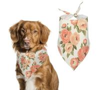 Vintage Rose Floral Flowers Pet Bandana Dogs Triangle Scarf Cats Handkerchief Puppy Costume