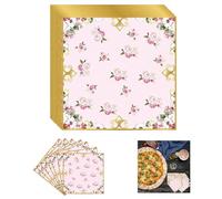 Vintage Rose Floral Paper Napkins - 40 PCS Soft Pink Square Disposable Napkins for Wedding, Garden Party, Birthday, Baby Shower, High Tea Decorations & Elegant Table Setting