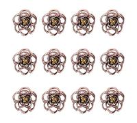 Vintage Rose Hair Claw Clip 12pcs Alloy Mini Jaw Clips | Hollowed-out Design, Bronze Tone Finish, Lightweight Sturdy Build, for Girls and Women at Home or Office