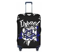 Vintage Rose Israel Israeli Flag Universal Stretch Suitcase Cover Carry On Luggage Sleeve Anti Scratch Travel Baggage Protector for Unisex Women Travel X-Large