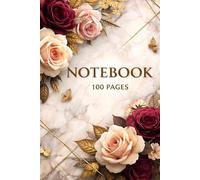 Vintage Rose & Marble Aesthetic Notebook: 100 Lined Pages | 6 x 9 Inch | Elegant Floral Design with Gold Accents for Journaling, Poetry, and Daily Planning