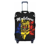 Vintage Rose Moldova Moldovan Flag Universal Stretch Suitcase Cover Carry On Luggage Sleeve Anti Scratch Travel Baggage Protector for Unisex Women Travel Large