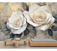 Vintage Rose Mural Romantic Florals Wallpaper Flowers Wall Mural Giant Home Living Room Dining Room Wall Decor Poster (Non-self-Adhesive)