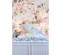 Vintage Rose Pattern Wall Mural Origin Murals Pink W300cm x H240cm