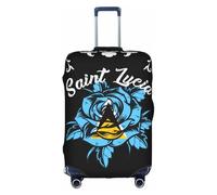 Vintage Rose Saint Lucia Lucian Flag Universal Stretch Suitcase Cover Carry On Luggage Sleeve Anti Scratch Travel Baggage Protector for Unisex Women Travel Medium