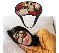 Vintage Rose Skull Eye Masks for Sleep Soft Comfort Sleep Masks with Elastic Strap Adjustable Blackout Eye Shade Covers for Women Men Travel/Sleeping