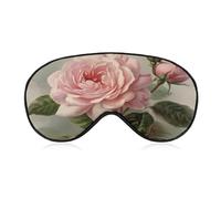Vintage Rose Sleep Mask Light Blocking Eye Cover Polyester Eye Mask with Elastic Strap Blindfold for Side Sleeper Sleeping Masks Face Hugging for Women Men Travel