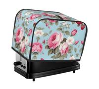 Vintage Rose Toaster Cover 2 Slice, Waterproof Bread Machine Covers with Pockets Universal Size Kitchen Small Appliance Cover with Handle, Dust and Fingerprint Protection