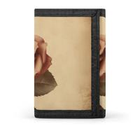 Vintage Rose Wallet,Credit Card Holder,Three-fold Wallet for Passport Covers, Purse Passport Bag for Men Women