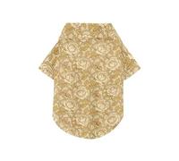 Vintage Rose William Morris Yellow Summer Dog Shirts Collared Polo T-Shirts Button Up Soft, Lightweight, and Breathable Pet Outfits Apparel Tops Puppy Sweatshirt Perfect for Everyday Wear, and