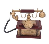 Vintage Rotary Dial Landline Telephone Decor, Antique Phone Decoration, Retro Wired Desk Ornament with Nostalgic Elegance for Home Office Living Room, Iron Vintage