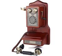 Vintage Rotary Dial Telephone, Wall Mounted with Mechanical Ringer, Retro Home and Office Decor, Classic Design for Timeless Elegance