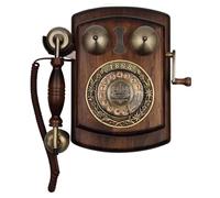 Vintage Rotary Dial Wall-Mount Telephone with Crank Handle and Mechanical Ringer for Home, Office, and Hotel Decor