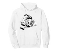 Vintage Rotary Engine Blueprint Diagram Car Graphic Pullover Hoodie