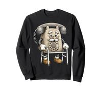 Vintage Rotary Telephone Elder Character Classic Calling Era Sweatshirt
