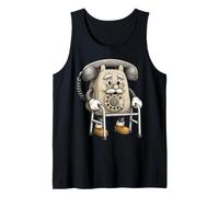 Vintage Rotary Telephone Elder Character Classic Calling Era Tank Top