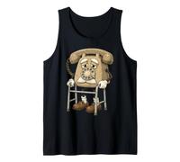 Vintage Rotary Telephone Elder Character Classic Calling Tank Top