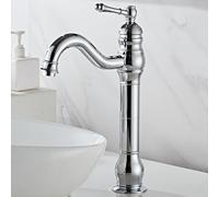 Vintage Rotating Bathroom Sink Faucet, Single Lever Chrome Tap, Modern Design for Home Basin Use