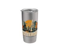 Vintage Rotterdam Netherlands Travel Souvenir Landmark Gift Stainless Steel Insulated Tumbler