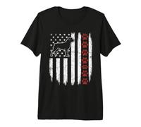 Vintage Rottweiler American Flag Dog Paws 4th of July Premium T-Shirt