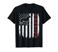 Vintage Rottweiler American Flag Dog Paws 4th of July T-Shirt