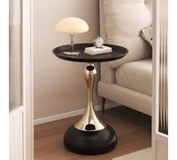 Vintage Round Side Table Small End Table for Sofa & Office Mini Desk Side Table Coffee & Drink Table Black Nightstand & Bedside Table