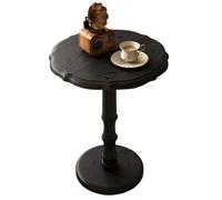 Vintage Round Side Table - Small Wood Accent Table for Living Room Corners and Patios, Ideal for Small Spaces and Nightstands