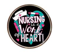 Vintage Round Signs Nurse Metal Sign - Wreath Healthcare Worker Medical Nursing Rn Lpn Nursing Is A Work Of Heart Gift Wall Decor Metal Signs Funny Tin Signs Metal Art Poster Man Cave Bar 12x12 Inch