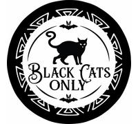 Vintage Round Tin Signs Black Cat Only Sign Wreath Sign Wreath Center Wreath Attachment Antique Tin Sign Metal Sign Halloween Decor Christmas Decor Stranger Things Posters Wall Decor 12x12 Inch