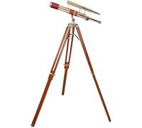 Vintage Royal Chrome Finish Moon Arc Floor Standing Tripod Telescope Double Barrel Retro Handmade Collectible