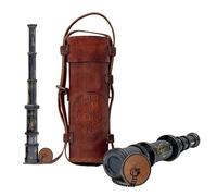 Vintage Royal Navy Functional Telescope | Brass Made | Glass Optics and High Magnfication | Kid's Telescope | Camouflage Finish | 17 inch Long | Handheld Antique Style | Nautical Home Décor Gift