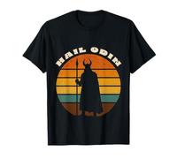 Vintage Runic Hail Odin Allfather Retro Nordic Rune Circle T-Shirt