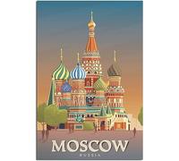 Vintage Russia Moscow Museum St Basil's Cathedral Travel Poster Art Print Retro Wall Art Canvas Poster Room Decor Home Decor Unframed 40x60cm