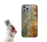 Vintage Rust Look Phone Case Compatible with iPhone 16/15/14/13/12ProMax - Rusty Imitation, Industrial Iron Style, Shockproof TPU Cover (For iPhone15Promax,blue yellow)