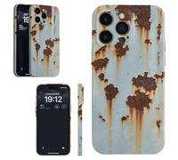 Vintage Rust Look Phone Case, Rusty Metal Texture Print Phone Case, Creative Industrial Iron Inspired Shockproof TPU Cases for iPhone 16 15 14 13 12 Plus Pro Max (Style-A,15promax)