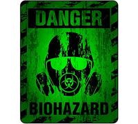 Vintage Rustic Advertising Retro Wall Tin Plaque 20x15cm - Pub Shed Bar Man Cave Home Garage Kitchen Gift Metal Sign - Danger Caution Biohazard Green Warning Nuclear Bedroom